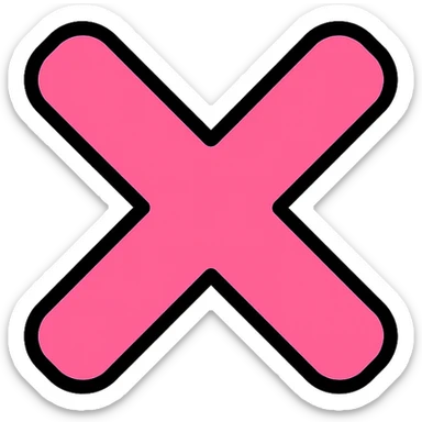 pink x icon variation 4 sticker