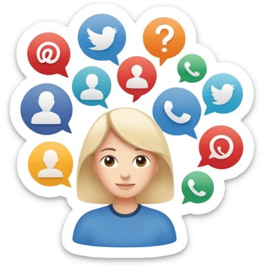 Make me an emoji for an app. The emoji is to highlight "social", "Real people", Reviews, trust, and brand recognition  - Should be circles in a flattened style.

Think favicons like reddit (don't use real favicons) and limit to 3 sticker