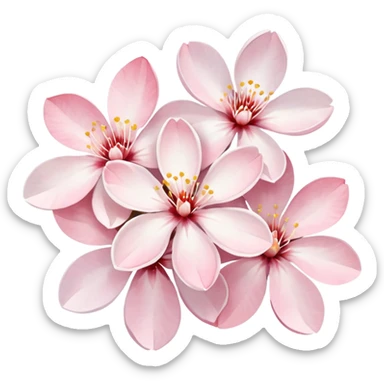 white sakura with a watercolor effect sticker