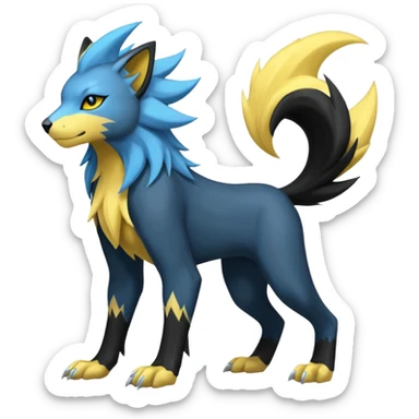 PalkiaZeraora-Manectric-Luxray-Fakémon-fusion-animal-creature, full body  sticker