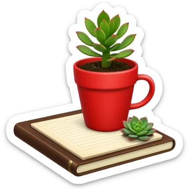 Desk Succulent Plant red cup sticker