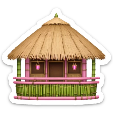 pink detailed tiki bar sticker