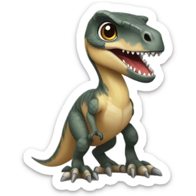 Chibi velociraptor sticker