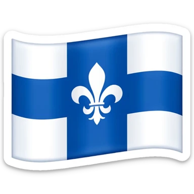 Isolated, ultra realistic Quebec flag, flat vector  sticker