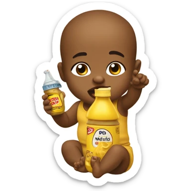 Baby shouting mustard sticker
