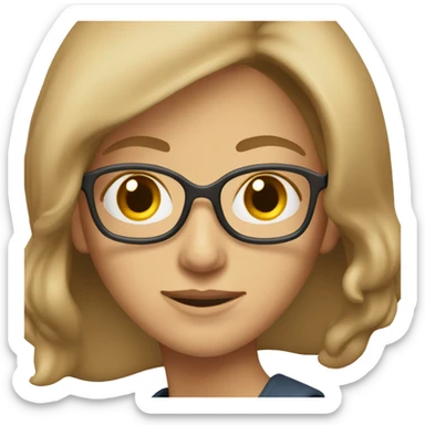 female middle age librarian with should length light brown hair sticker