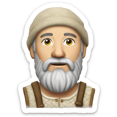 photorealistic white slavic peasant with beard sticker