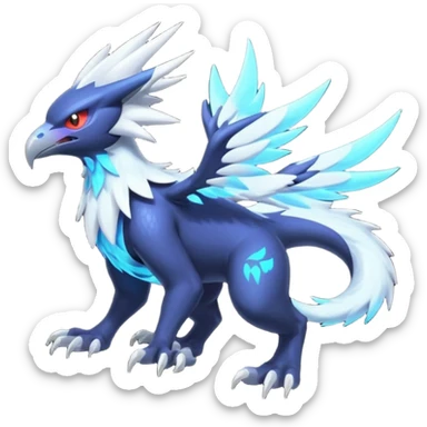 Neon Vibrant Pulsating Trail-glowing Chromatic Trico-Nargacuga-Noivern-Absol-Silvally-fusion-hybrid sticker