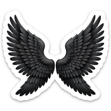 Black angel wing sticker