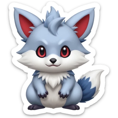 Cute furry flurry fuzzy Absol-Zorua-Furret-Zangoose-Chinchilla-fusion-animal-Fakémon-hybrid-creature  sticker