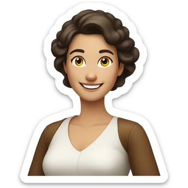 brunet lady humorous sticker