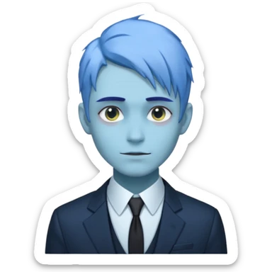 ethereal-pastel-transparent-translucent-gorgeous-spectral-dark-greyish-blue-whitish-gloomy-man-with-blue-hair-with-a-beautiful-black-suit sticker