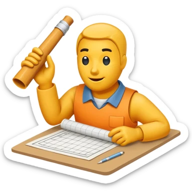 Représente moi la création d'une maquette avec un plan de travail comprenant des ciseaux du papier du scotch de la colle  du fil etc sticker