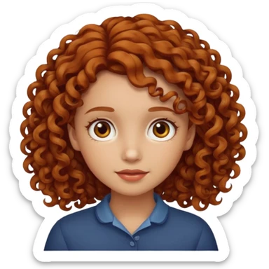 Chica morena clara con el pelo con rizos ni tan sueltos pero tampoco como un afro q tengas una tonalidad cerca del color rojo sticker