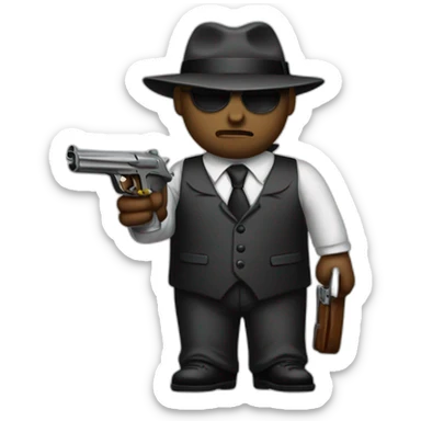 Mafia with tommy gun sticker
