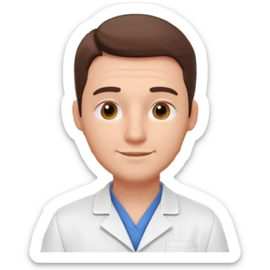 male pharmacist portrait, head and shoulders only, wearing a pharmacy apron, friendly expression, medicine shelves visible in background, retail pharmacy vibe, 3D cartoon, mobile game icon style, no text, no watermark
 sticker