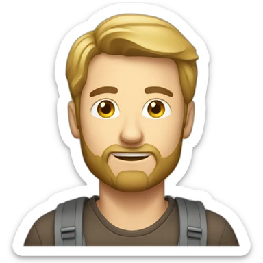 caucasian male with small beard with bag of money sticker