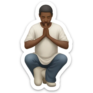 A man kneeling to pray sticker