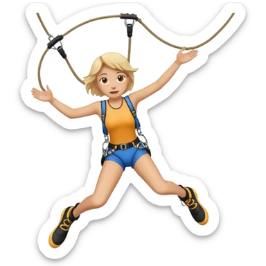 bungee jumping face with earrings sticker
