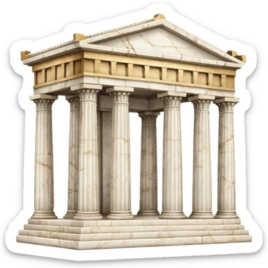 White antique Greek marble temple sticker