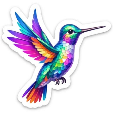hummingbird with sparks sticker