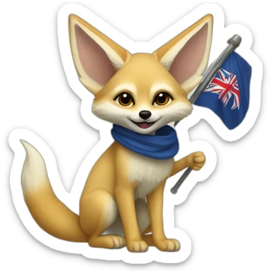 Fennec avec un drapeau algérien  sticker
