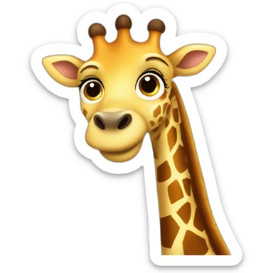 Giraffe cartoon happy sticker