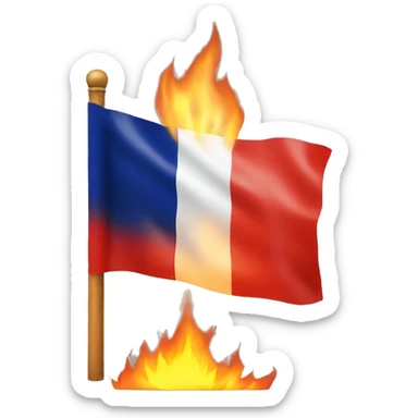 French flag inside fire sticker