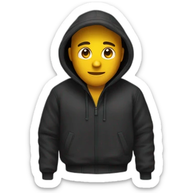 Homme vêtu de vêtements noir avec une cagoule sticker