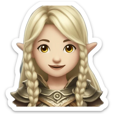 Lineage 2, dwarf girl, smile sticker