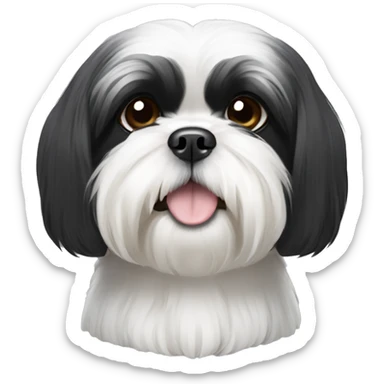 Black and white shih tzu with darker face and a little bit white at the mouth sticker