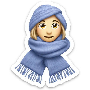 Realistic periwinkle winter scarf isolated sticker