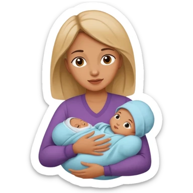 mother with one newborn baby sticker