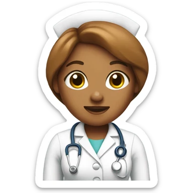 Female nurse with weenie dog  sticker
