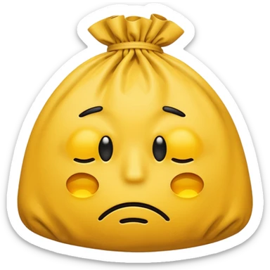 yellow sad face hungover sticker