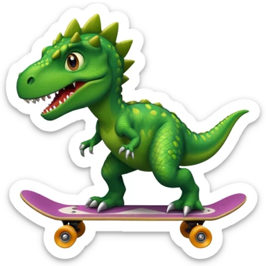 Dinosaur on a skateboard sticker