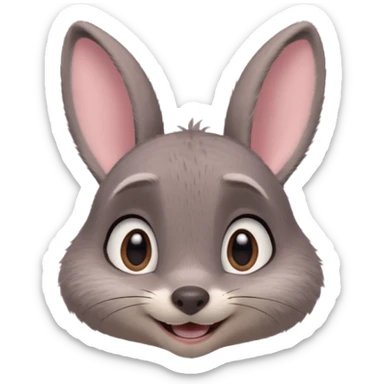 Judy Hopps (gray rabbit, without cap) from the Zootopia Disney movie sticker