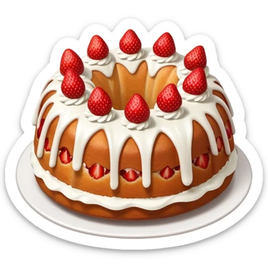 Bundt strawberry & cream cake and white frosting  sticker