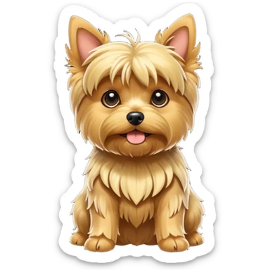 Gold dust yorkshire terier Dog wanting to scratch belly sticker