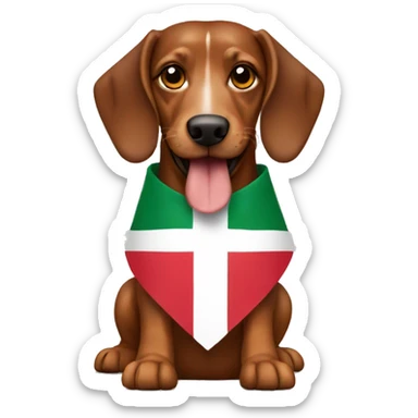 Brown teckel holding a lebanese flag  sticker