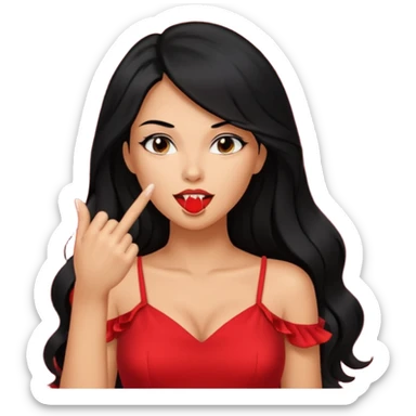 Chica mordiendose el dedo índice sexi sticker