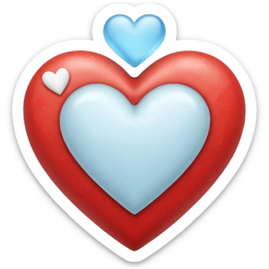 Crea un emoji de corazon que una mitad sea celeste y la otra blanca y en la unión de los colores que este difuminado sticker