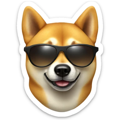 Shiba Inu dog wearing sunglasses sticker