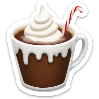 Hot choclate in a christmas cup sticker