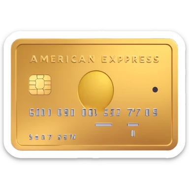 shiny gold American Express Gold credit card, 3D emoji style, no text sticker