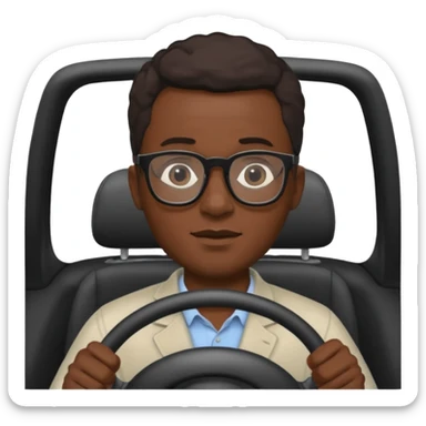 hombre negro con lentes conduciendo sticker