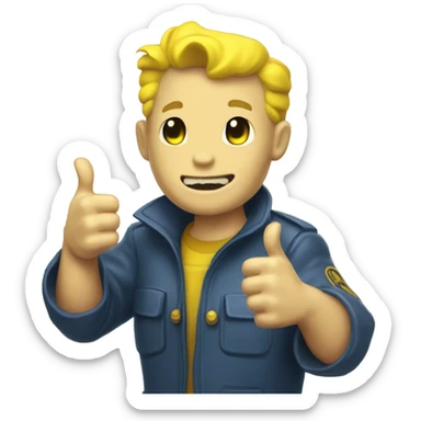 Vault boy ghoul cute thumbs up sticker