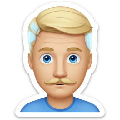 Blonde man with blue eyes and blonde mustache  sticker
