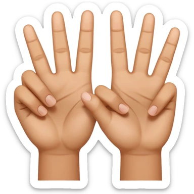 W V as hand signs sticker