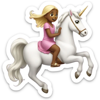 Niña sobre unicornio  sticker